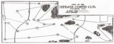 A drawing of the original golf course layout at Homewood Country Club.