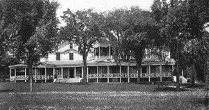 A vintage photo of The Country Club clubhouse circa 1913