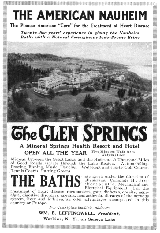 A vintage ad for The Glen Springs - An Early American Golf Resort