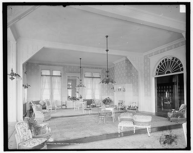 A photo of the new ladies parlor Hotel Champlain circa 1911.