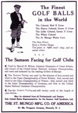 A vintage ad for St. Mungo golf balls.